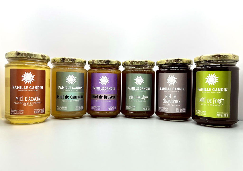 collection de miels traditionnels famille gandin - production artisanale - miel naturel apiculteur